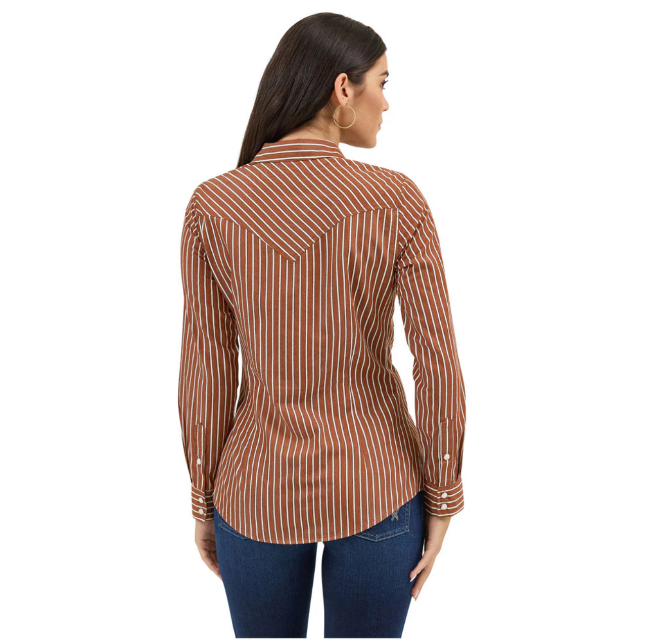 Wrangler Women's Pearl Snap Shirt - Rust 112371900