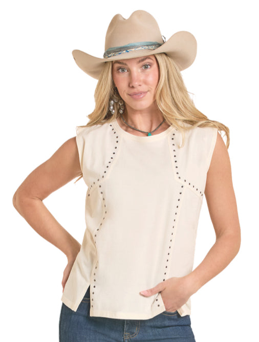 Studded Jersey Tee Natural