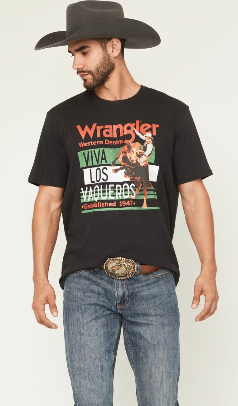 WRANGLER MEN'S VIVA LOS VAQUEROS SHORT SLEEVE GRAPHIC T-SHIRT
