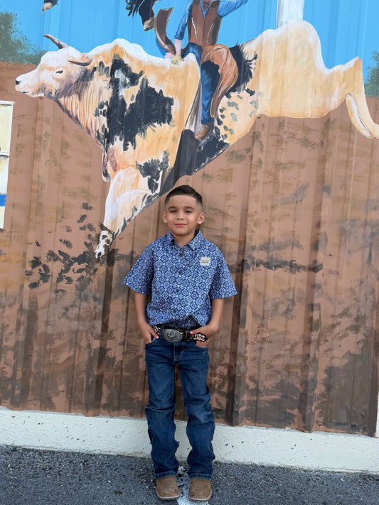 Ariat Boys Bill Shirt Evening Blue - 10073677 🤠