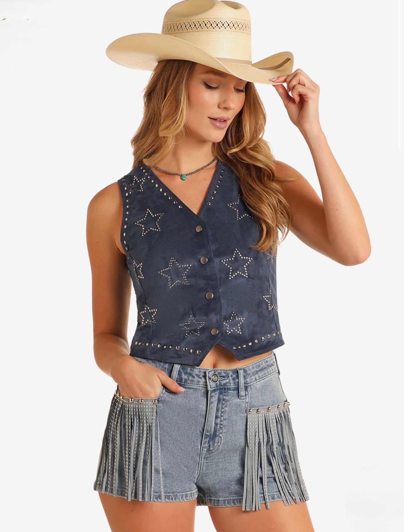 Rock&Roll Women's Star Studded Vest
