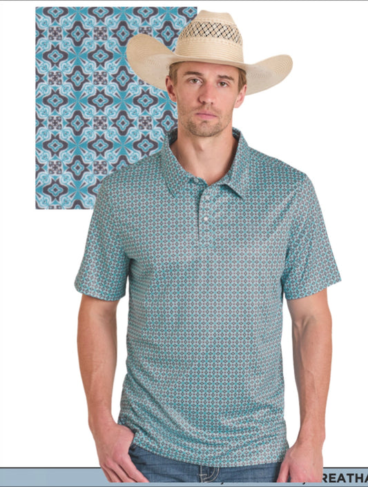 R&R Medallion Print polo shirt 👕