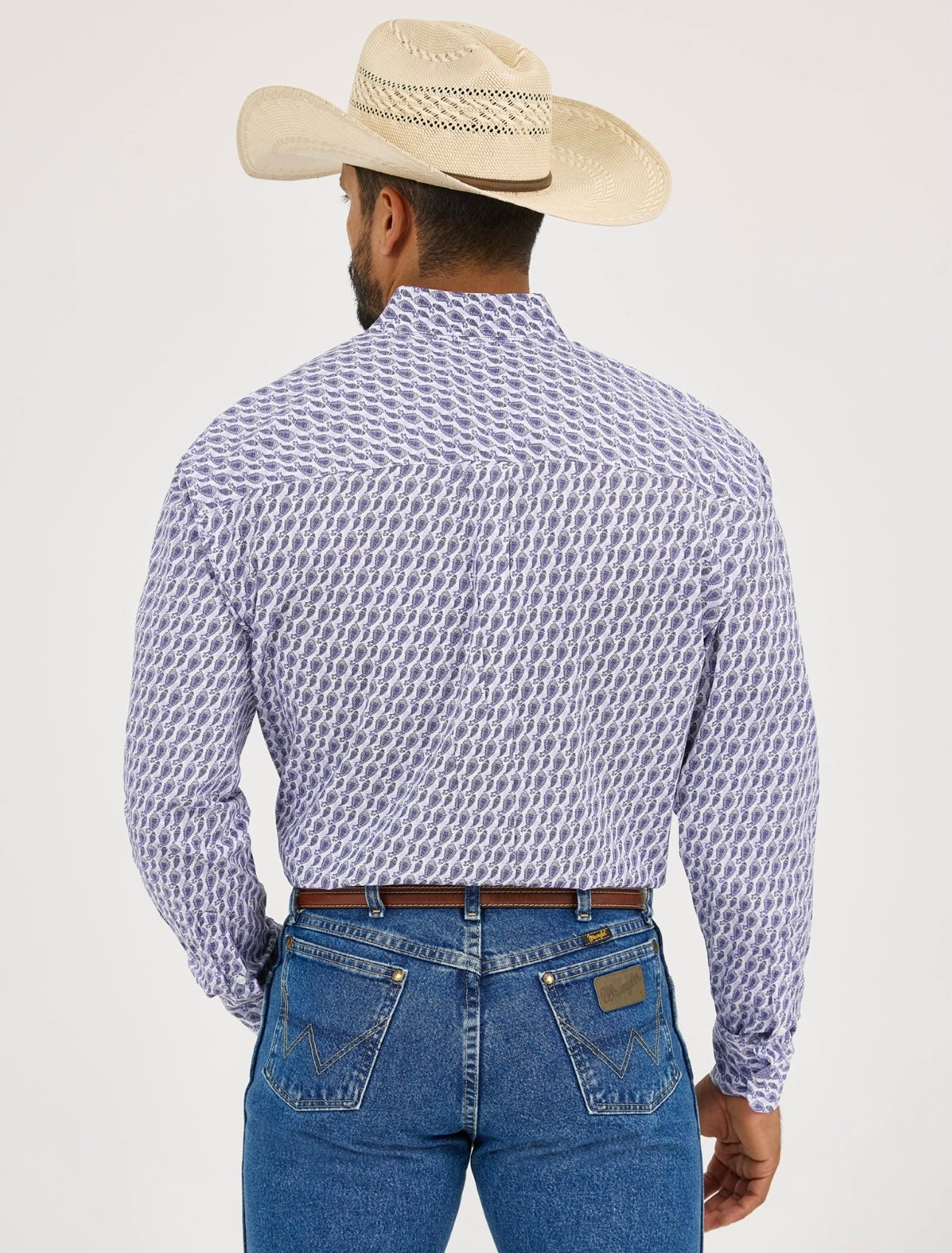 Men’s Wrangler George Straight Purple Feather LS