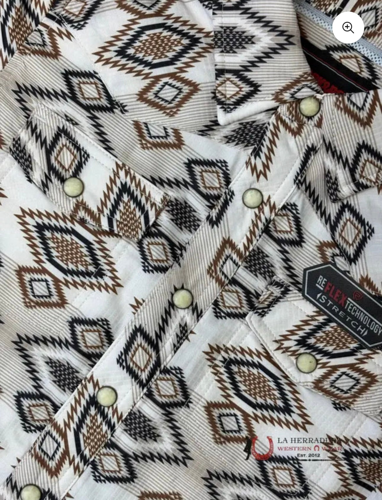 R&R Boys Natural Aztec Snap SS