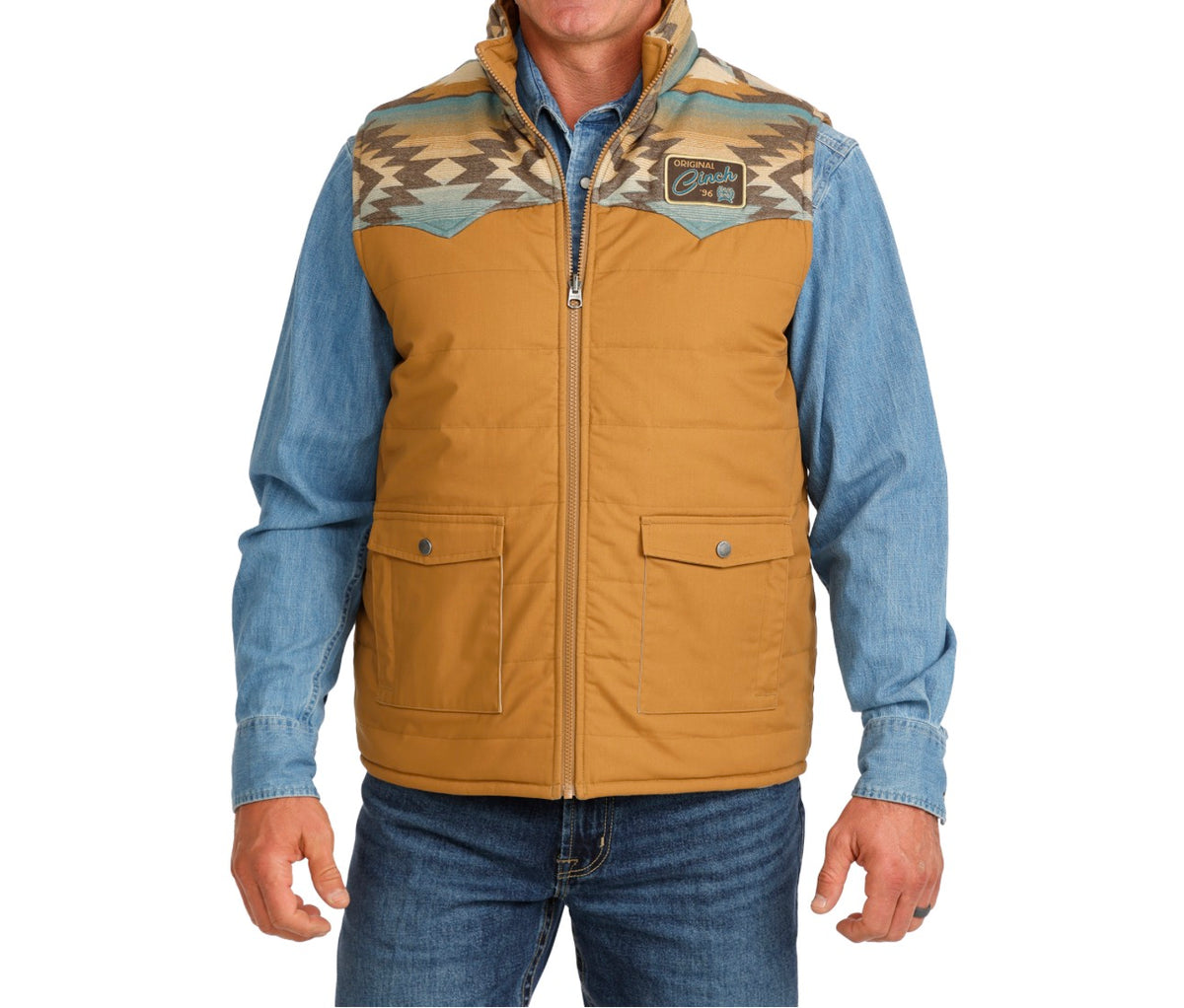 Cinch Men’s Tan/Aztec Reversible Vest