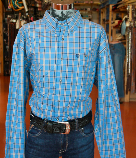 Wrangler George Strait Blue Checkered Button Up