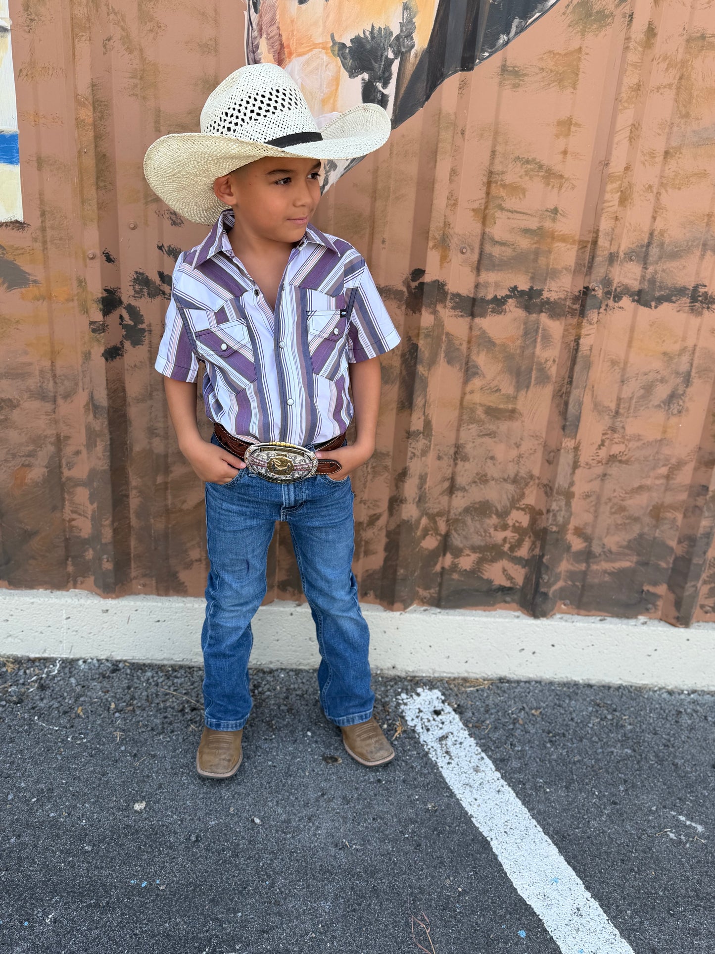 BOYS CINCH BUTTON-DOWN WESTERN SHIRT - MTW7171002 🤠