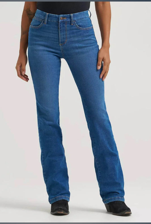 Wrangler Womens Bespoke High Rise Bootcut Jeans Pearl - 112374971✅