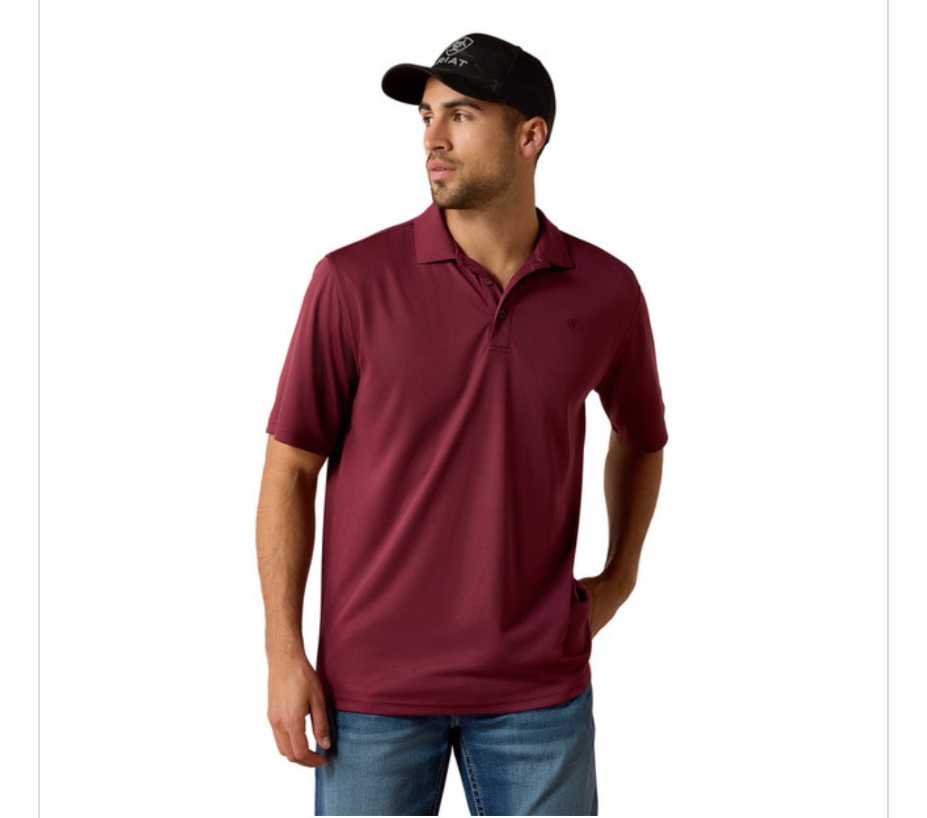 ARIAT MAROON TEK POLO - MENS POLO COR - 10022856