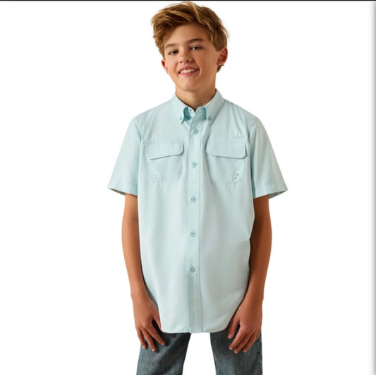 ARIAT VENTTEK OUTBOUND BLUE GLOW - KIDS BOYS SHIRT✅