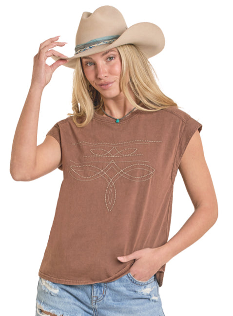 Boot Stitch Embroidery top