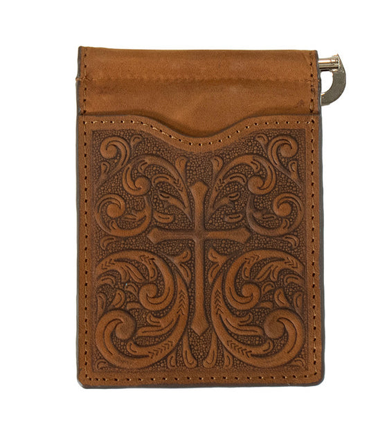 NOCONA MENS BIFOLD LEATHER MONEY CLIP