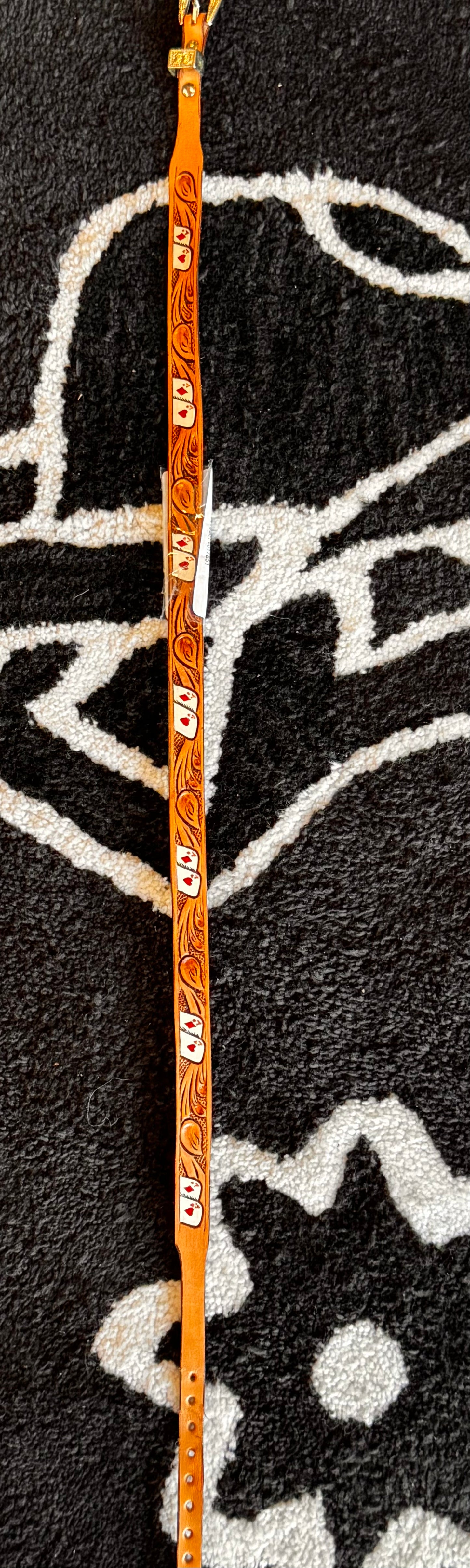 Leather Red Ace hat band