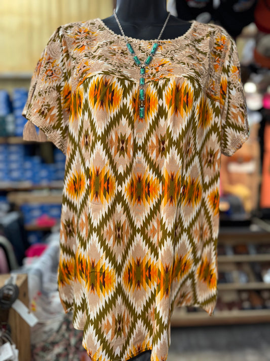 SJ Olive Marigold Blouse