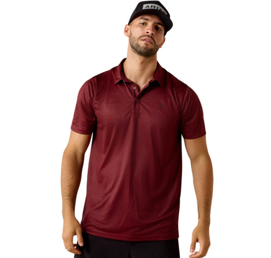 ARIAT CHILI PEPPER TRIBE GEO FITTED - MENS POLO - 10071092✅