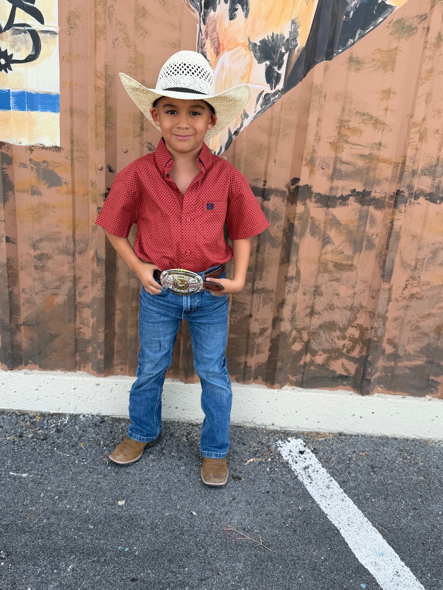 Cinch Boy’s Red Revival SS Button-up 🤠