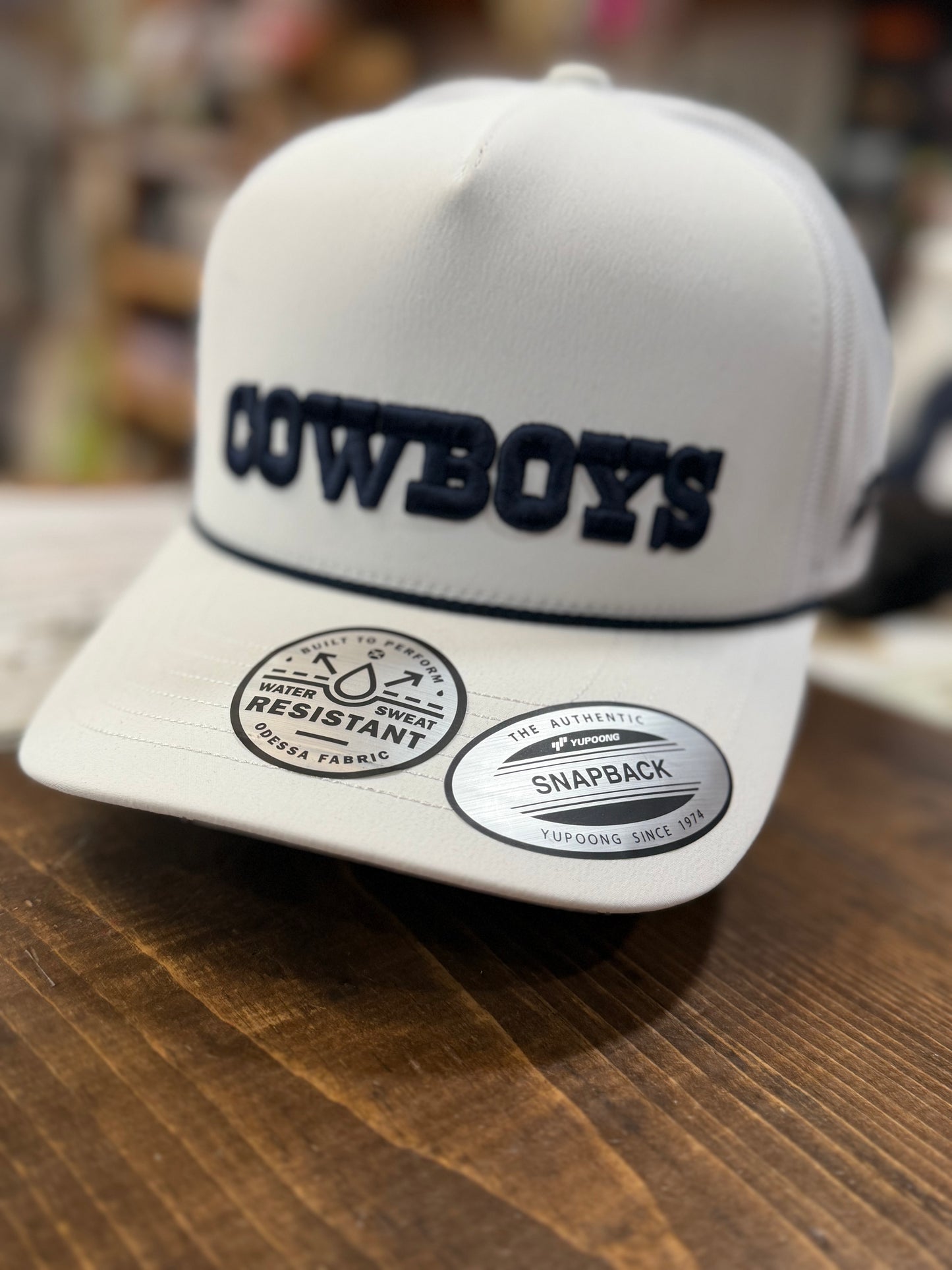 DALLAS COWBOYS" HAT WHITE W/BLUE COWBOYS LOGO 🤠