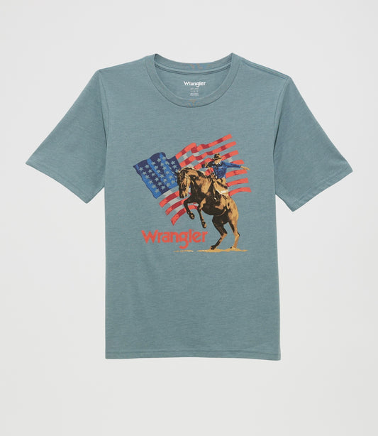 Wrangler Boys Green/Grey American Cowboy Tee