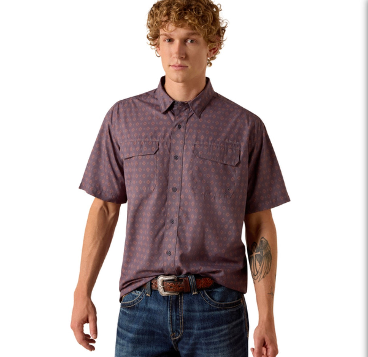 ARIAT VENTEK OUTBOUND BLACK PRINT - MENS SHIRT - 10073428