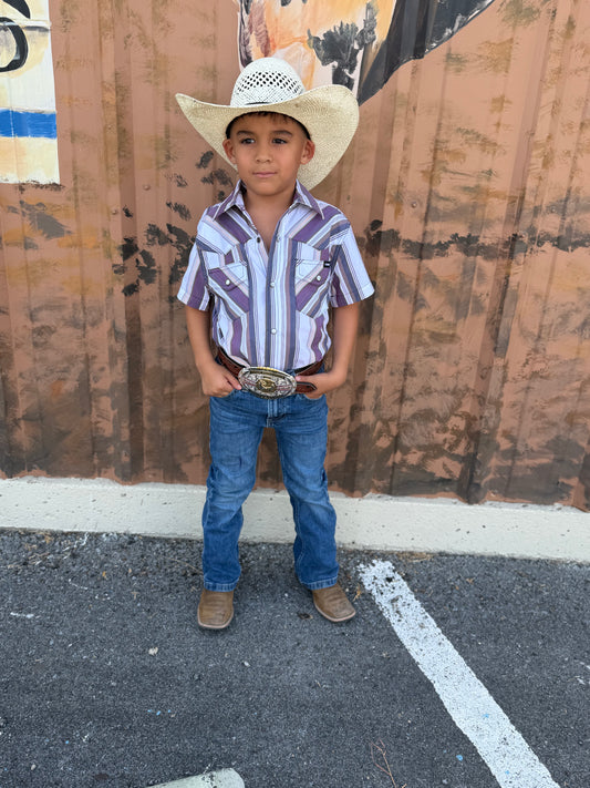 BOYS CINCH BUTTON-DOWN WESTERN SHIRT - MTW7171002 🤠