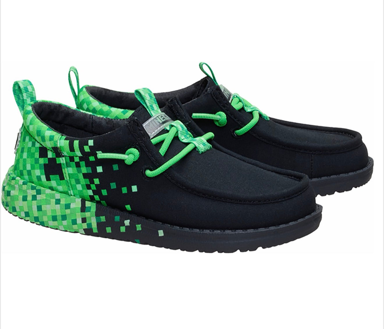 HEYDUDE Kids' Wally Minecraft Creeper Shoes