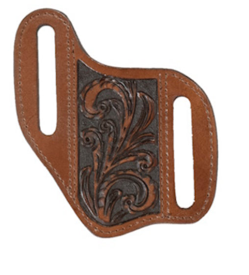 Knife Sheath Pancake Floral Embossed Leather
