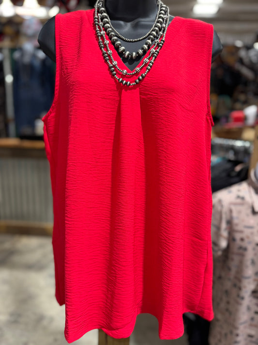 Red Rose Cut-off Top