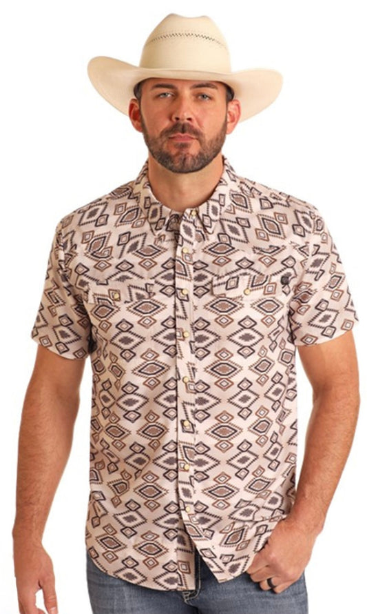 Men’s R&R Tek Aztec Snap SS