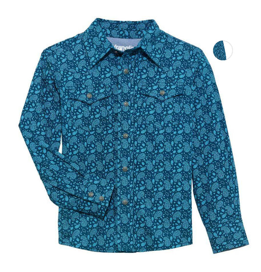 Wrangler Boys 20X Advanced Comfort Shirt Navy