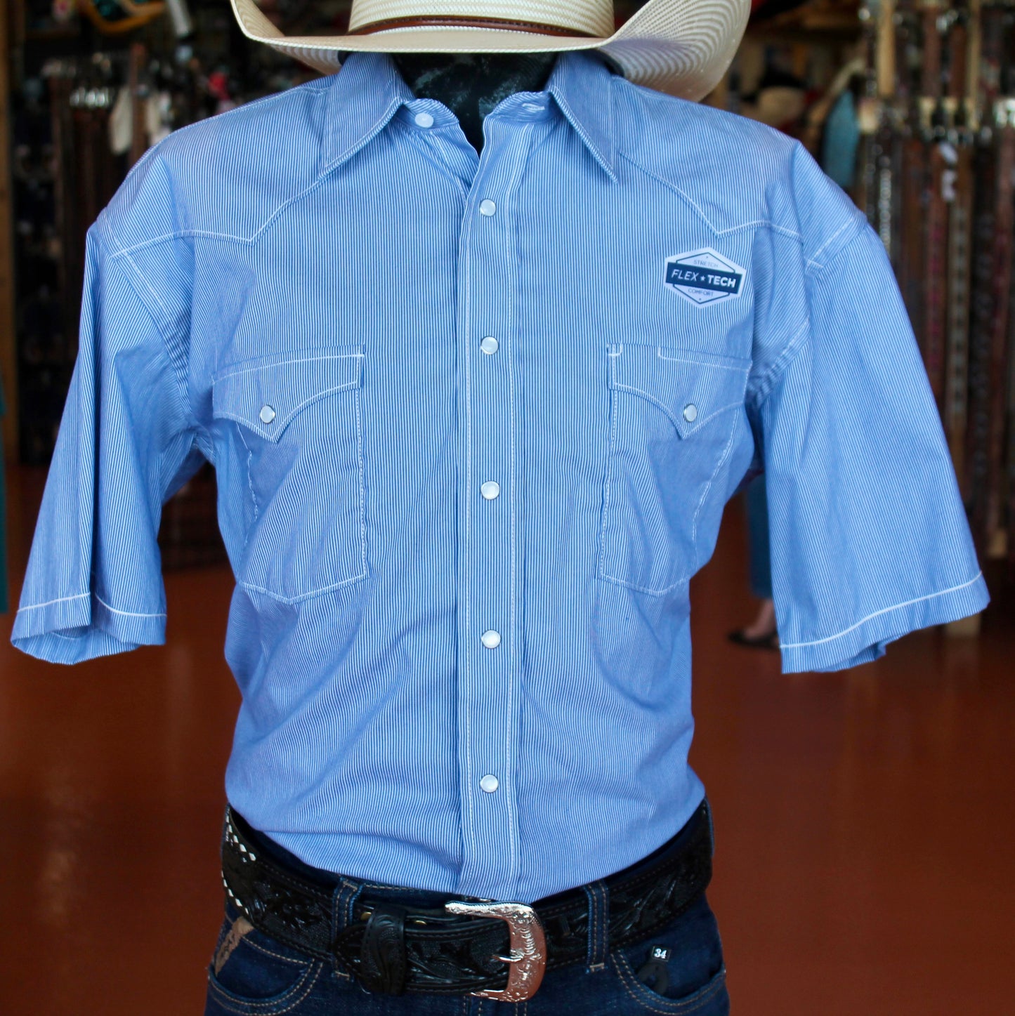 Panhandle SS Blue Tech Pearlsnap