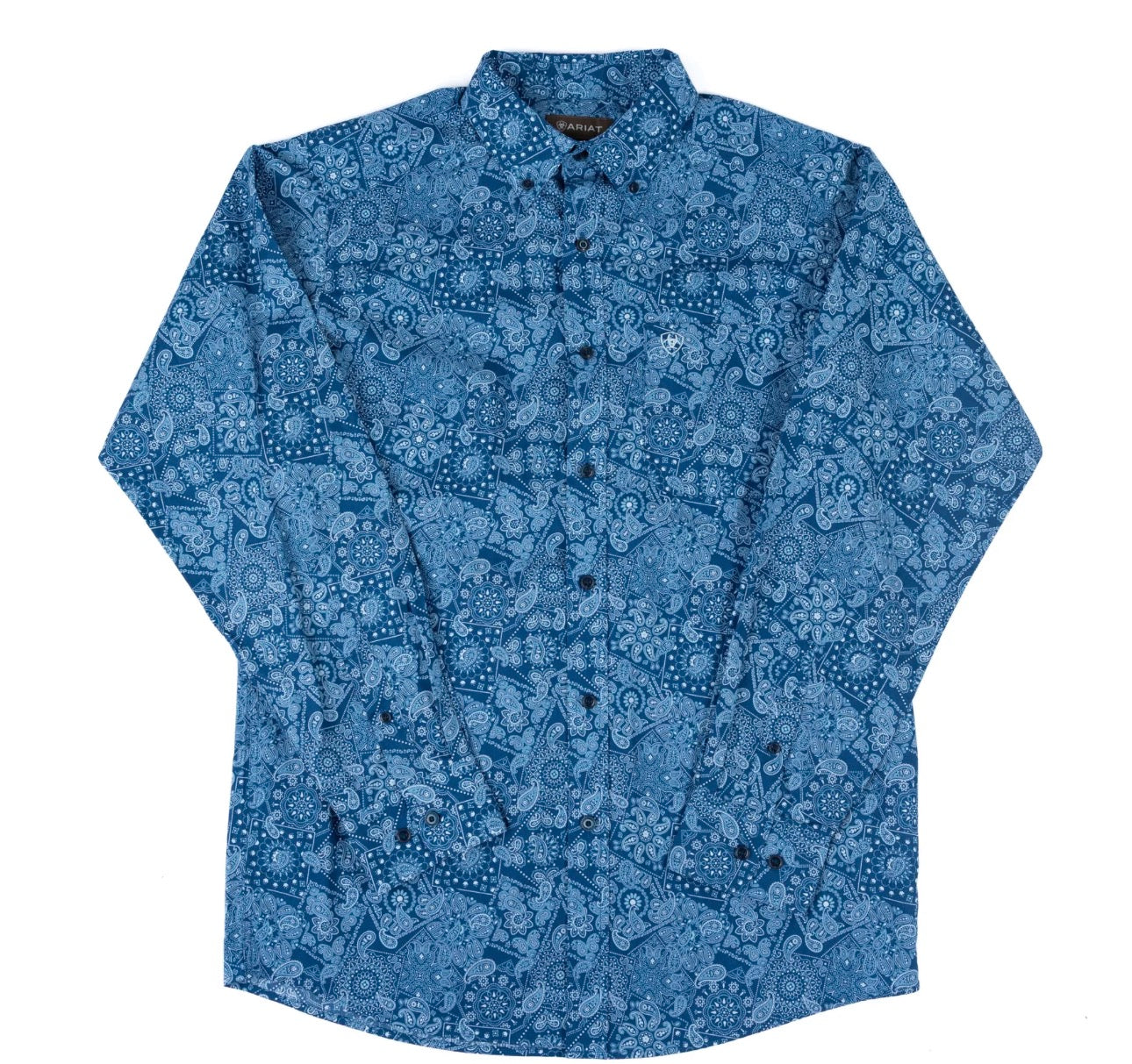 Men's Ariat Jorge Blue Paisley Long Sleeve Button Up Shirt