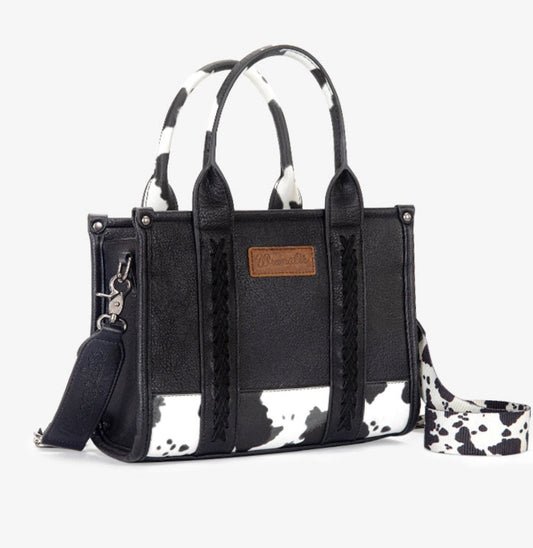 Wrangler Black/Cowprint Tote (Concealed Carry)
