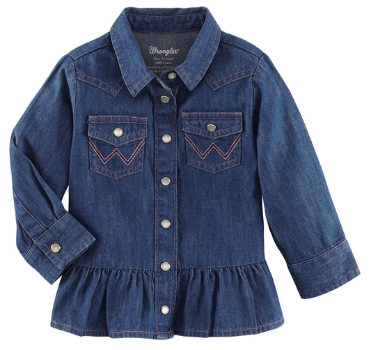 Wrangler West Infant/Toddler Denim Peplum LS