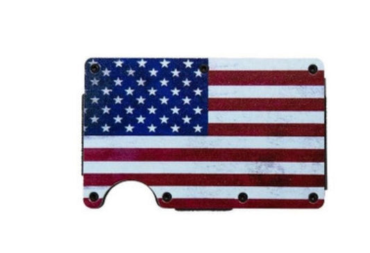 3D Mens Money Clip American Flag Multicolor Slim Wallet Style