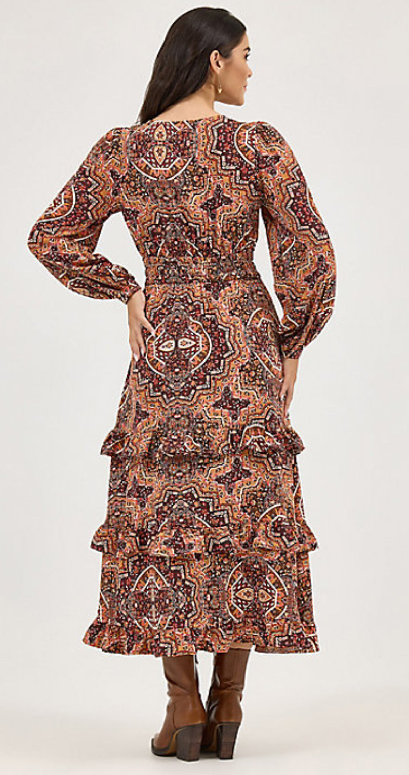 WOMEN'S RUFFLE ACCENT MAXI DRESS