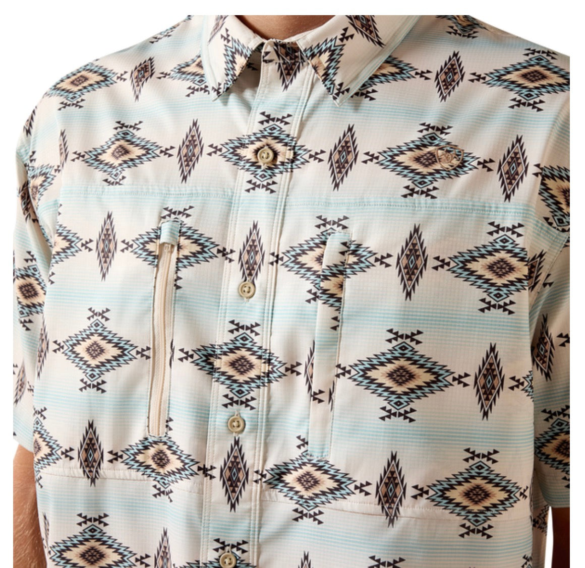 ARIAT PRINTED VENTTEK CLASSIC WHITE - MENS SHIRT☑️