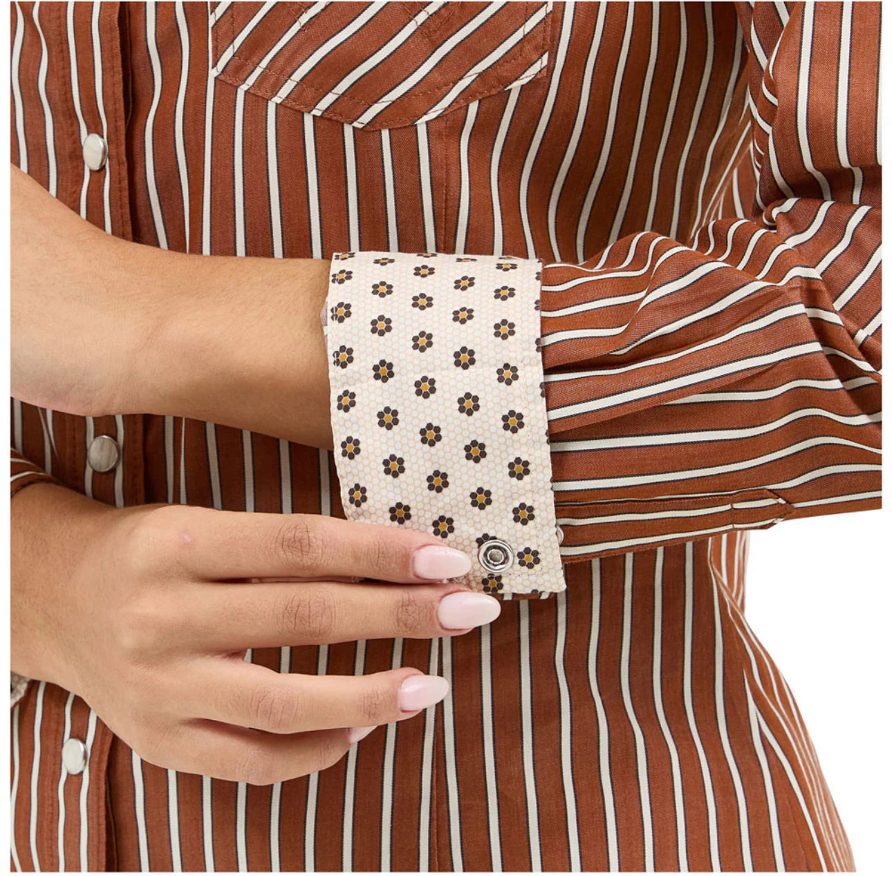 Wrangler Women's Pearl Snap Shirt - Rust 112371900