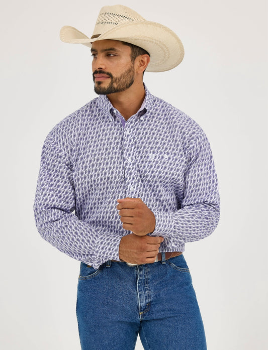 Men’s Wrangler George Straight Purple Feather LS