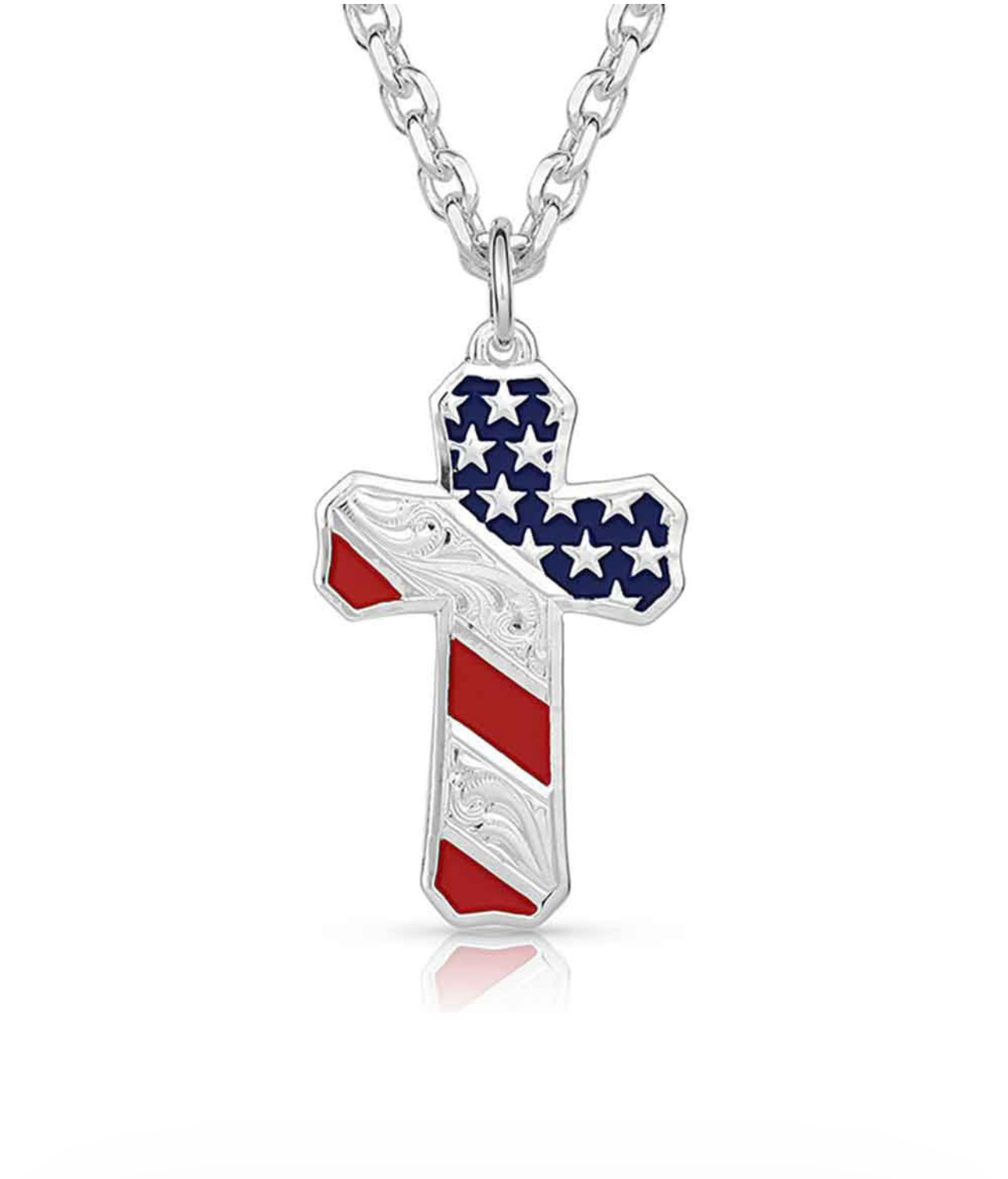 Patriotic Cross Necklace