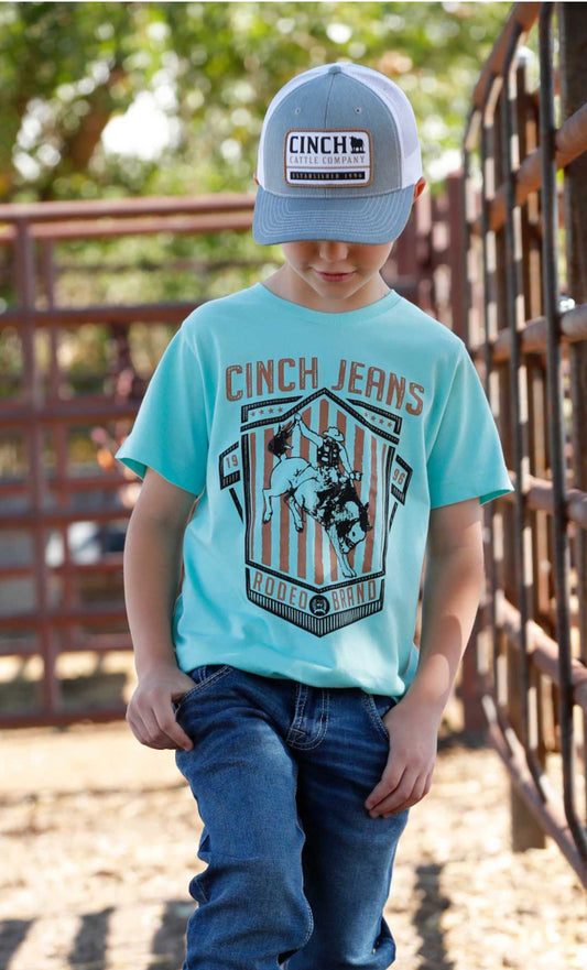 Cinch Boy's Turquoise Rodeo Brand Tee