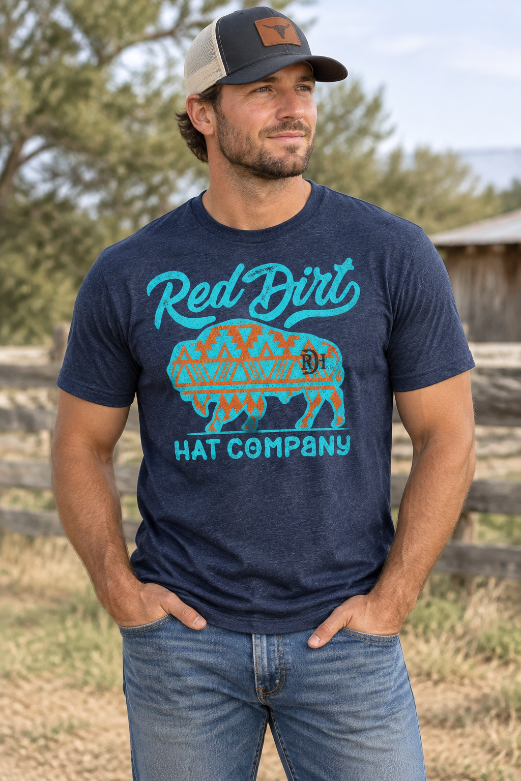 Red Dirt Aztec Bison Tee