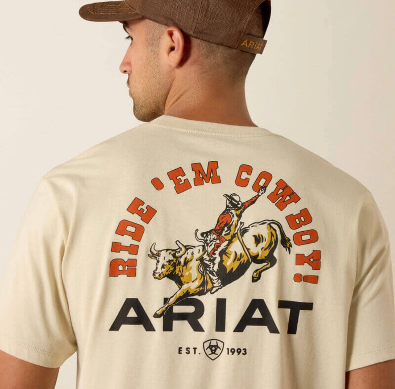 Ariat Mens Ride Em Cowboy Classic Fit T-Shirt Natural