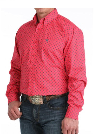 Cinch Pink Buttonup L/S Shirt Men's