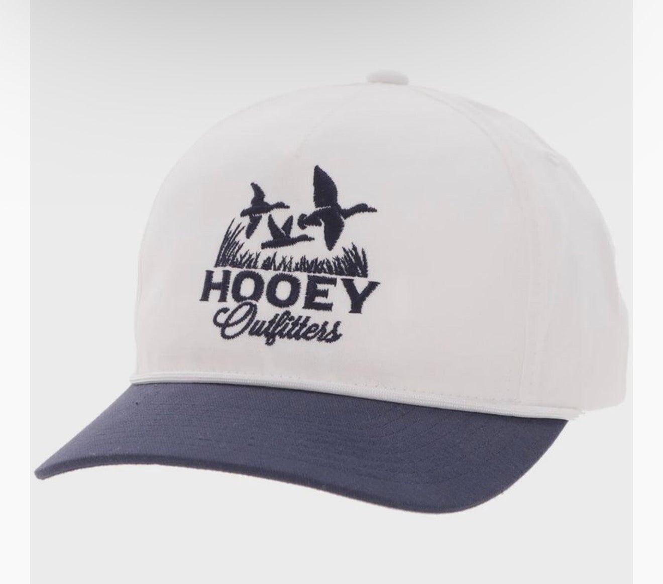 Hooey Mens Decoy White 5 Panel Trucker with Navy Embroidery Logo🧢✅