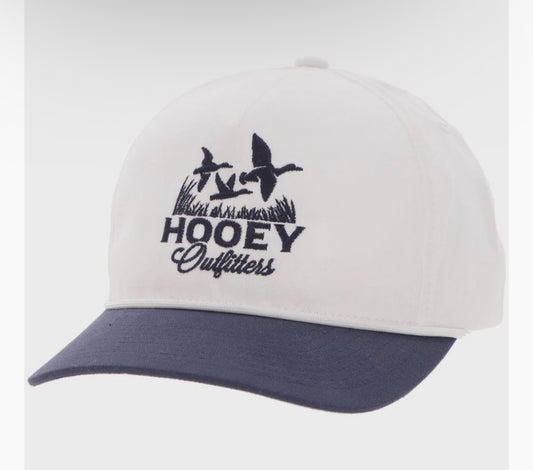 Hooey Mens Decoy White 5 Panel Trucker with Navy Embroidery Logo🧢✅