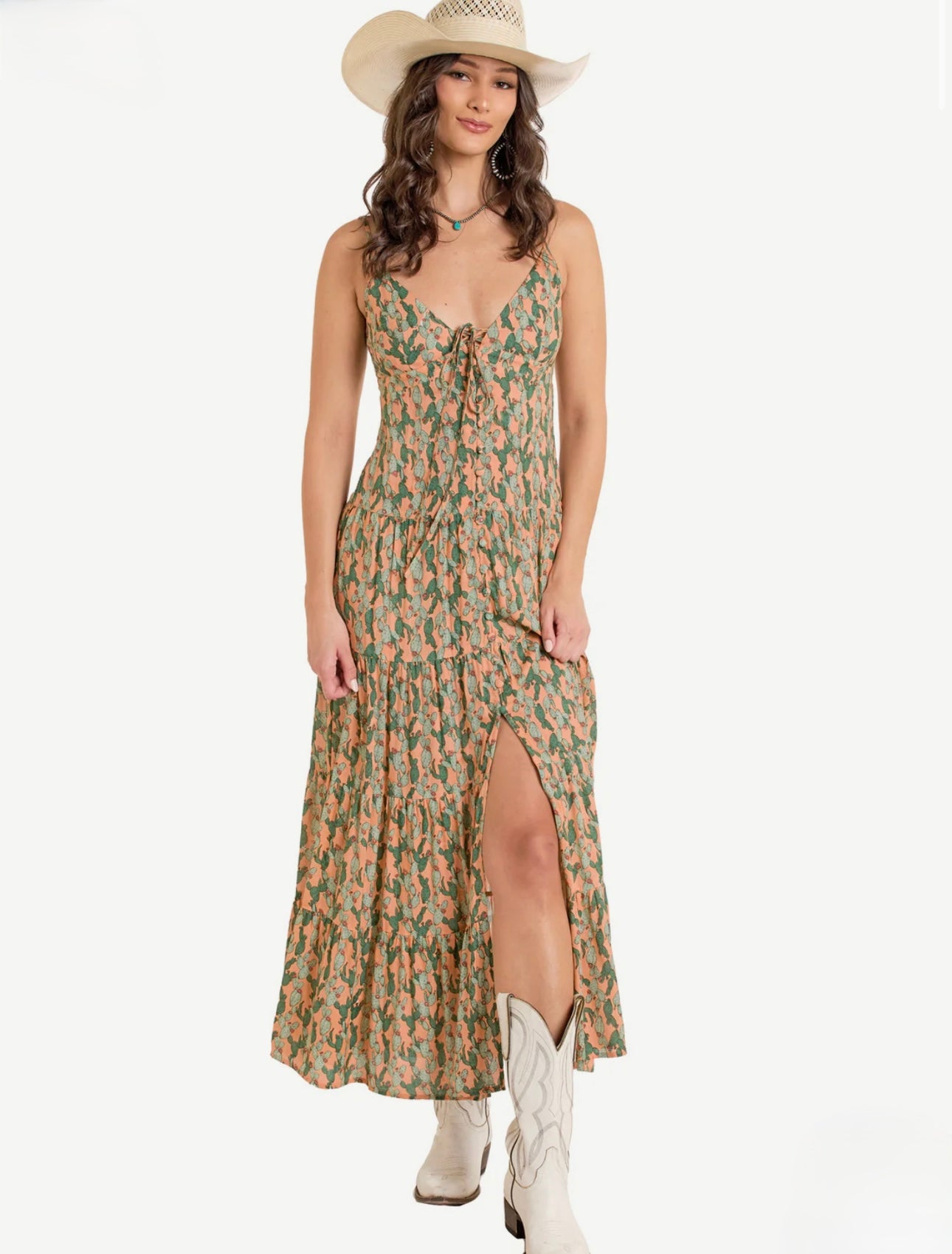 Rock&Roll Women’s Cactus Print Maxi Dress