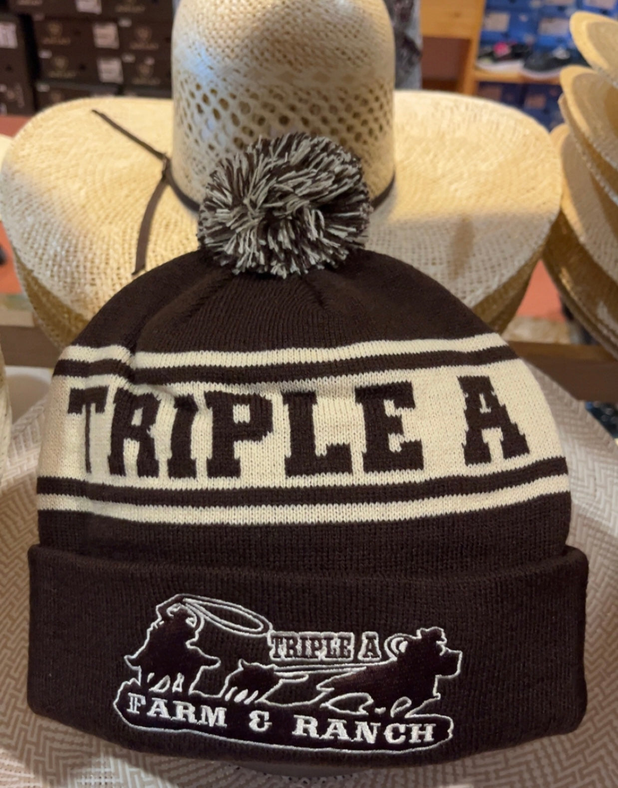 Triple A Brown Logo Beanie