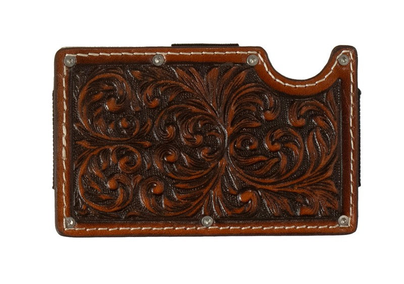 M&F Mens Brown Embossed Smart Style Wallet
