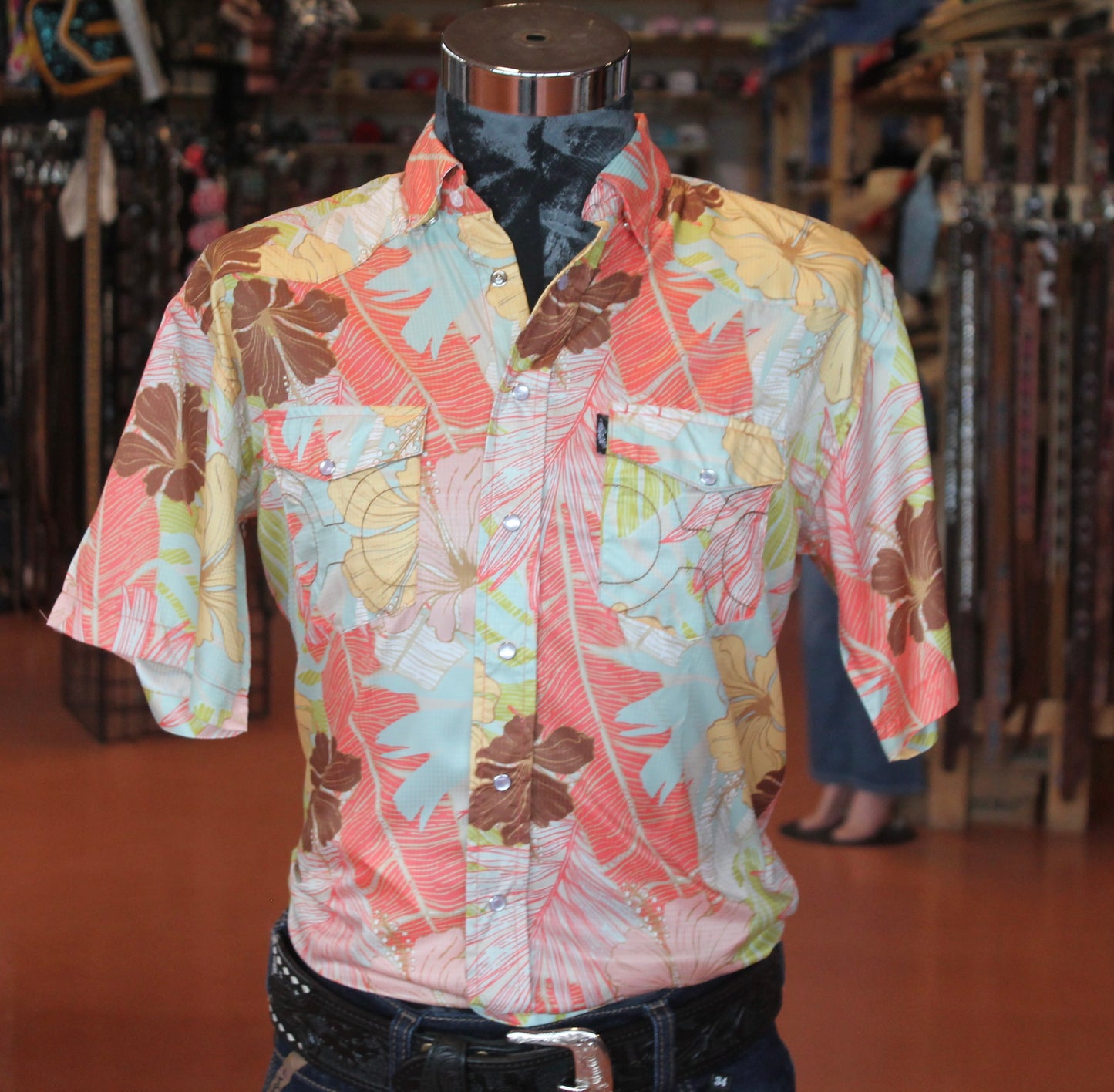 Hooey Men’s Laguna Floral Pearl Snap SS
