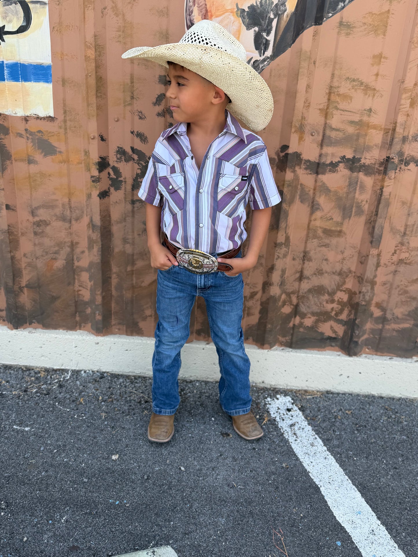 BOYS CINCH BUTTON-DOWN WESTERN SHIRT - MTW7171002 🤠